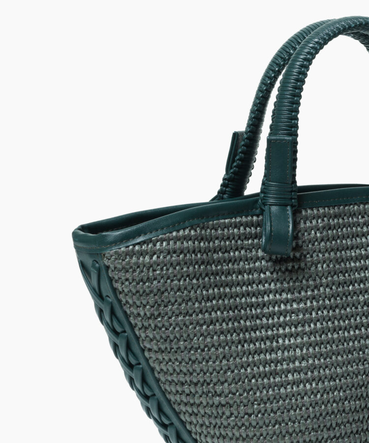 Mini Cassia Bag in Pine Leather & Straw