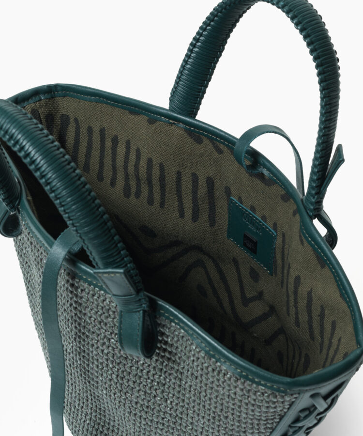 Mini Cassia Bag in Pine Leather & Straw