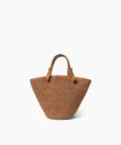 Mini Cassia Bag in Caramel Leather & Straw