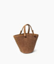 Mini Cassia Bag in Caramel Leather & Straw