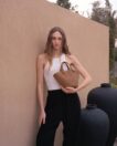 Mini Cassia Bag in Caramel Leather & Straw