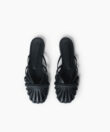 Lydia Sandals in Black Smooth Leather
