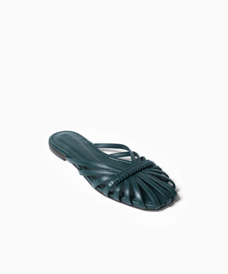 Lydia Sandals in Pine Smooth Leather