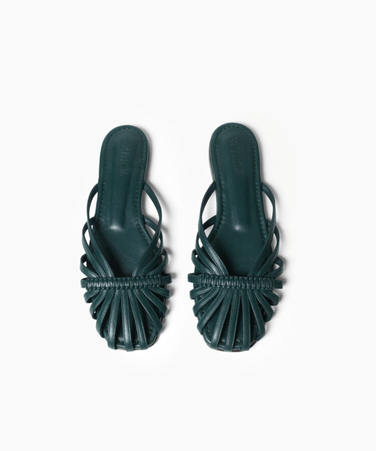 Lydia Sandals in Pine Smooth Leather
