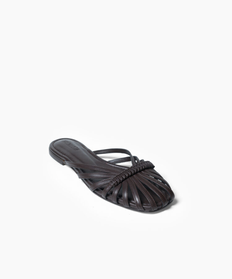 Lydia Sandals in Brown Smooth Leather