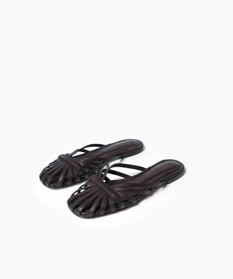 Lydia Sandals in Brown Smooth Leather