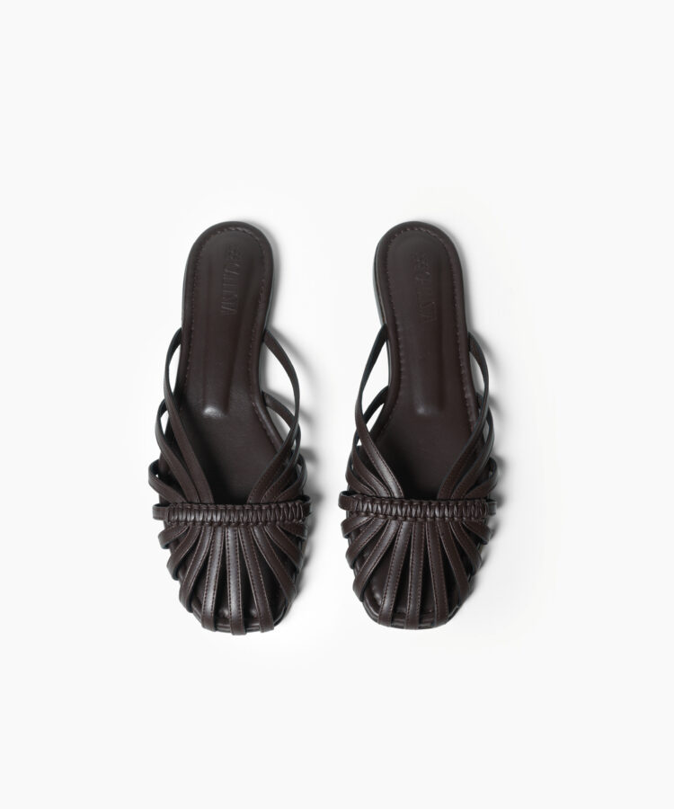 Lydia Sandals in Brown Smooth Leather