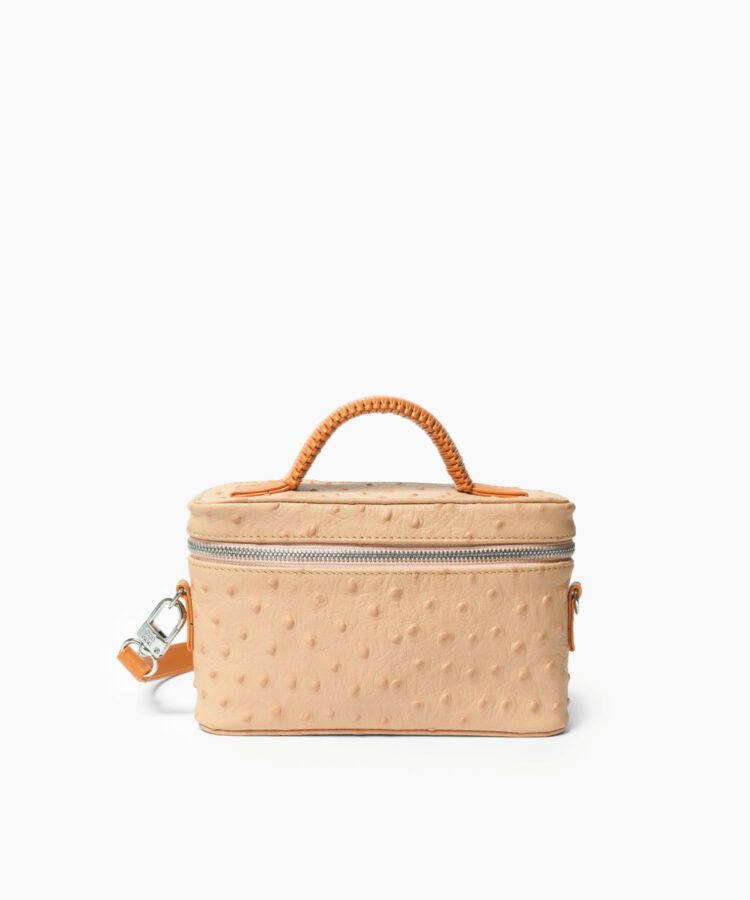 Mini Venus Bag in Almond Ostrich-Effect Leather