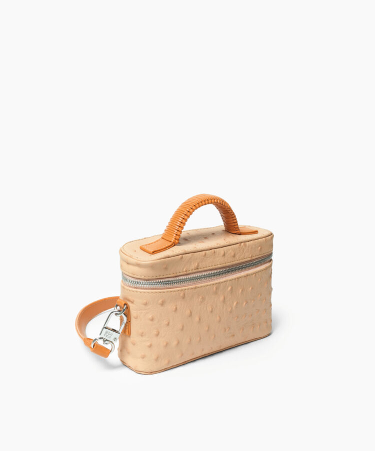 Mini Venus Bag in Almond Ostrich-Effect Leather