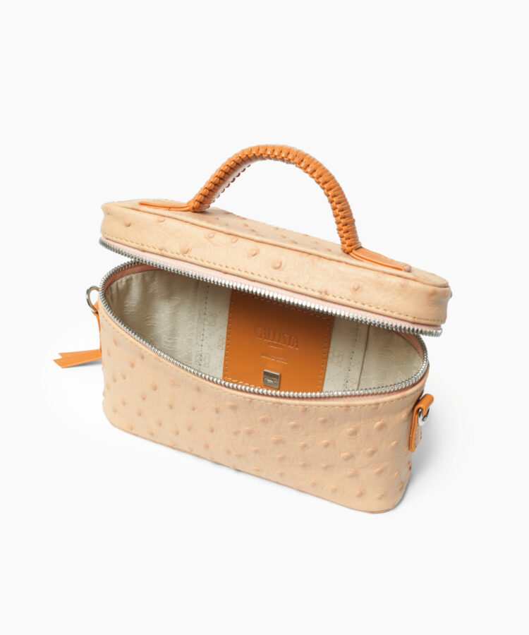Mini Venus Bag in Almond Ostrich-Effect Leather