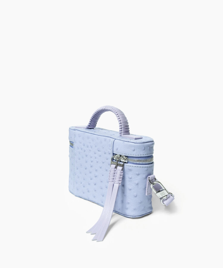 Mini Venus Bag in Lilac Ostrich-Effect Leather
