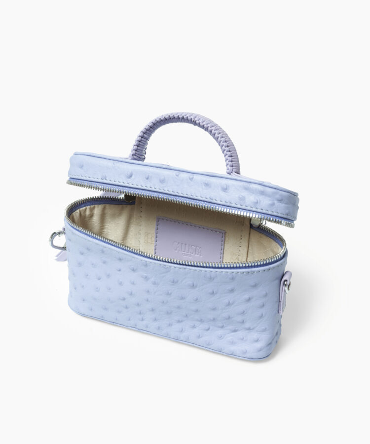 Mini Venus Bag in Lilac Ostrich-Effect Leather