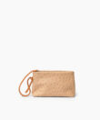 Eva Pochette in Almond Ostrich-Effect Leather