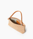 Eva Pochette in Almond Ostrich-Effect Leather
