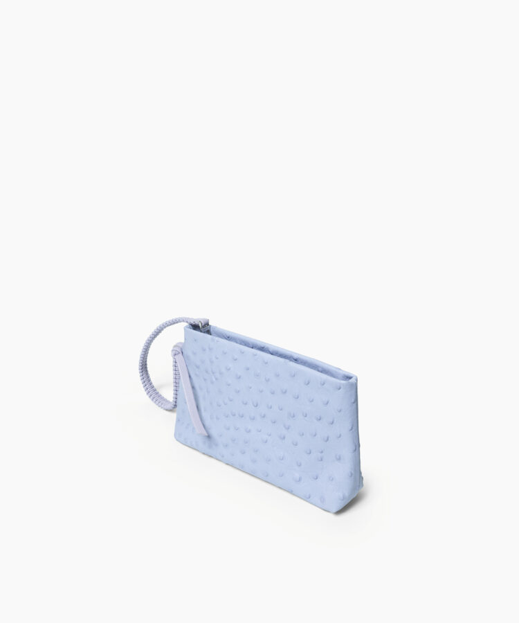 Eva Pochette in Lilac Ostrich-Effect Leather