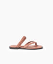 Xenia Sandals in Peach Grained Leather