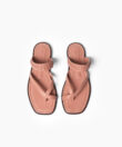 Xenia Sandals in Peach Grained Leather