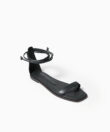 Thea Sandals in Black Smooth Leather