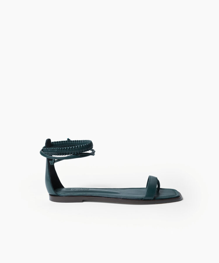 Thea Sandals in Pine Smooth Leather