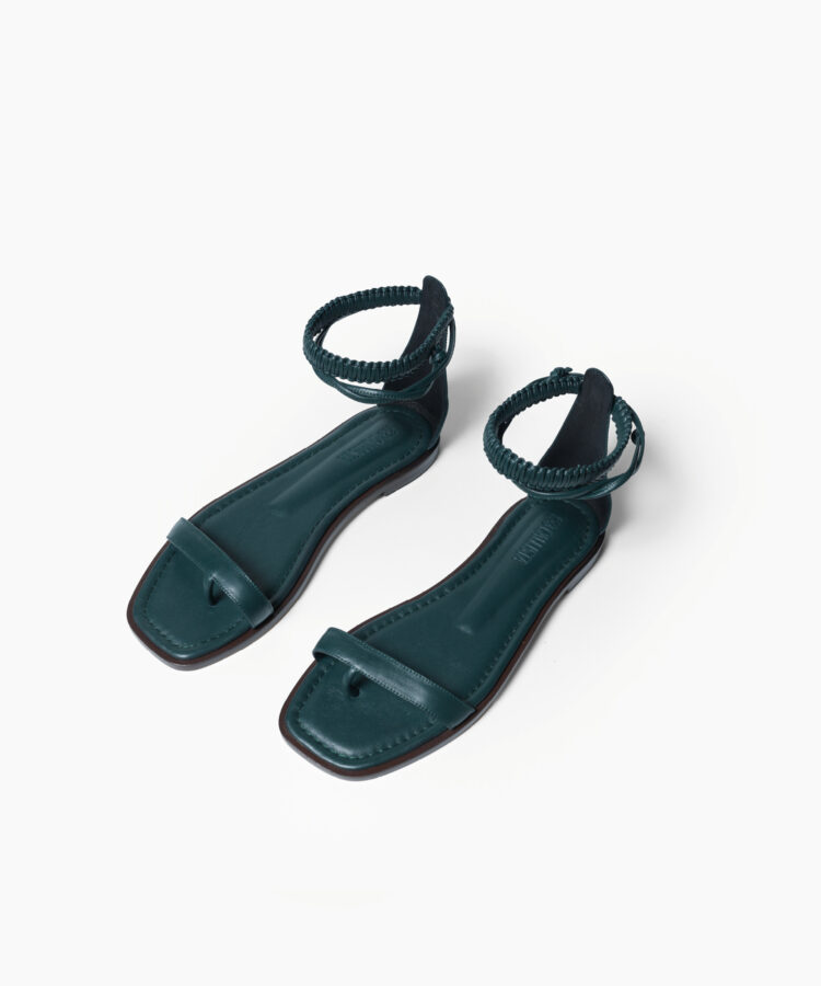 Thea Sandals in Pine Smooth Leather