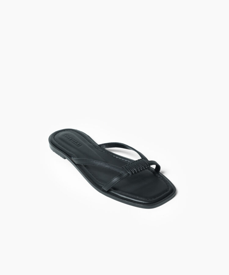 Alea Sandals in Black Smooth Leather