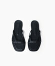 Alea Sandals in Black Smooth Leather