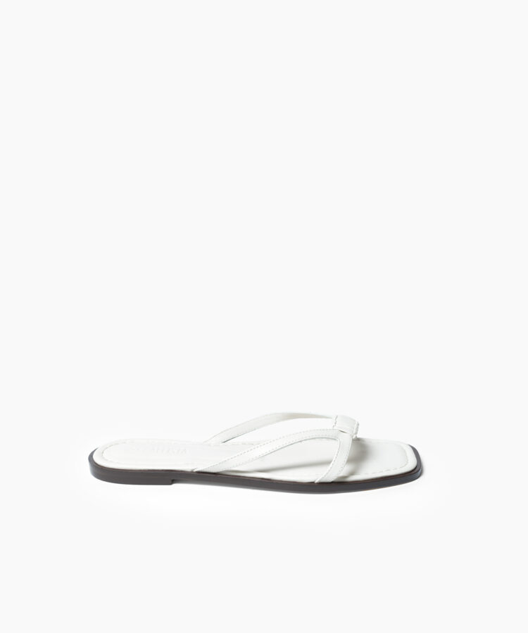 Alea Sandals in White Smooth Leather