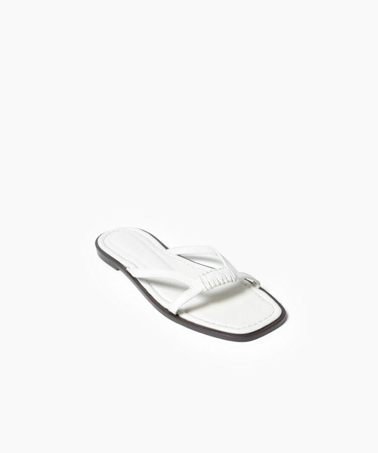 Alea Sandals in White Smooth Leather