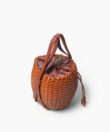 Woven Lea Bag in Orange Leather