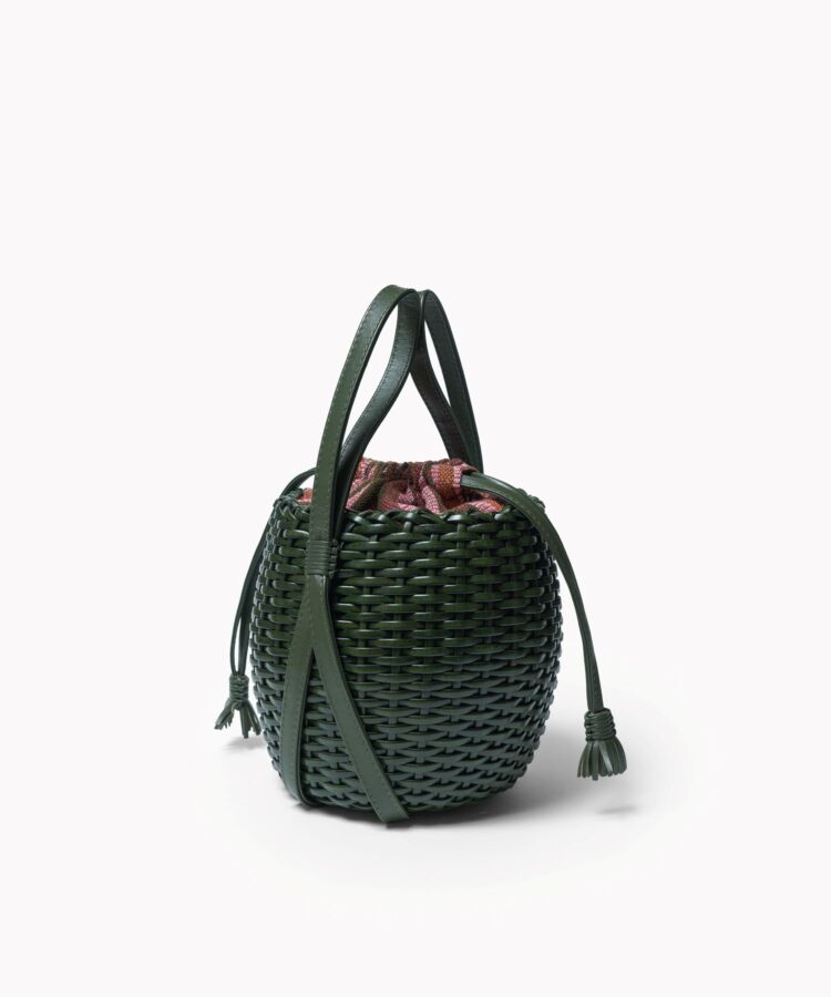 Woven Lea Bag in Pine Leather