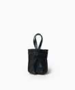 Μini Leto Bag Black Leather & Straw