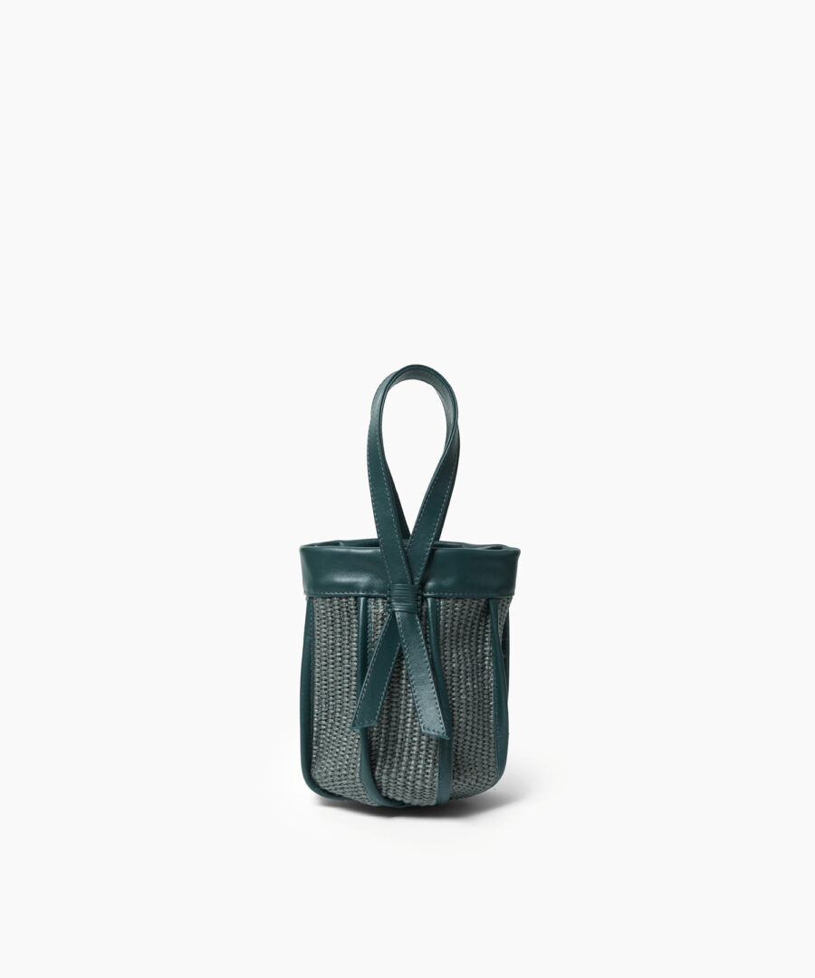 Μini Leto Bag Pine Leather & Straw