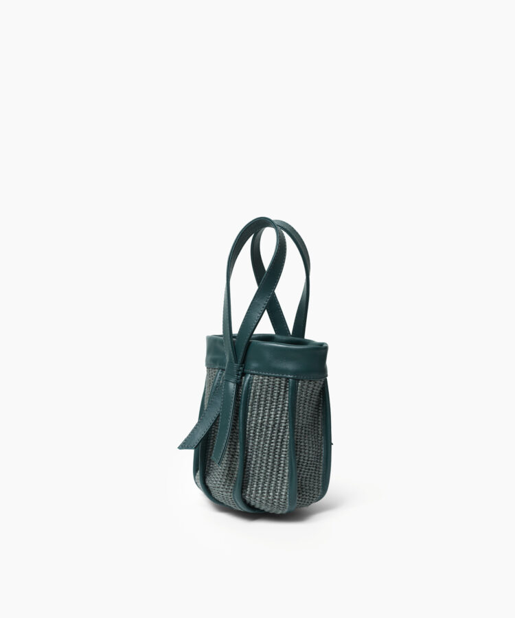 Μini Leto Bag Pine Leather & Straw