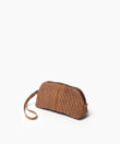 Vanity Case in Caramel Leather & Straw