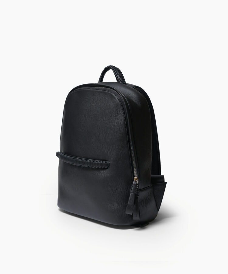 Aries Backpack in Black Grained Leather