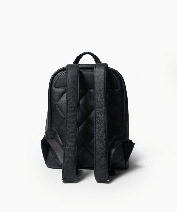 Aries Backpack in Black Grained Leather