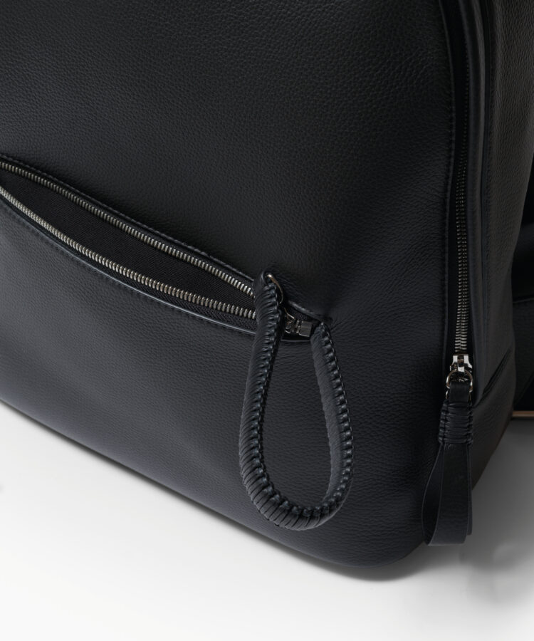 Aries Backpack in Black Grained Leather