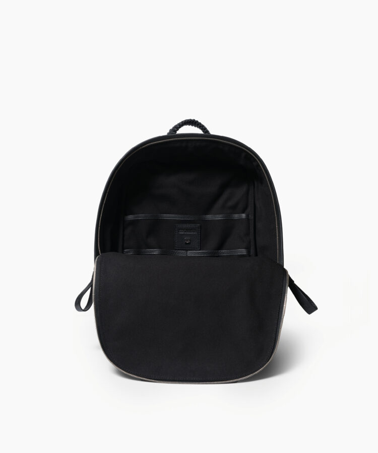 Aries Backpack in Black Grained Leather