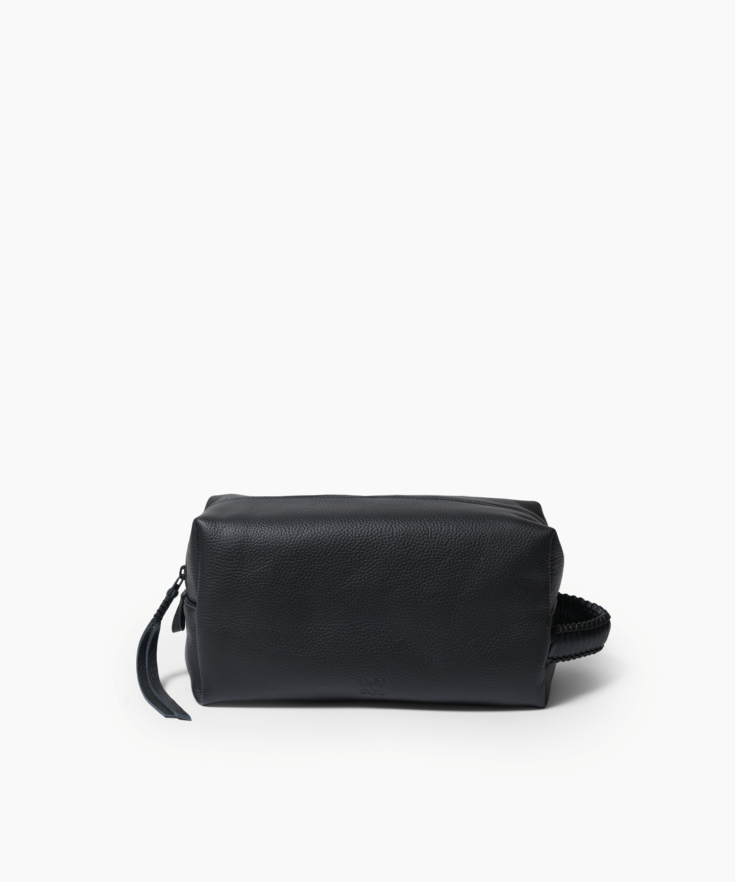Large Washbag in Black Grained Leather