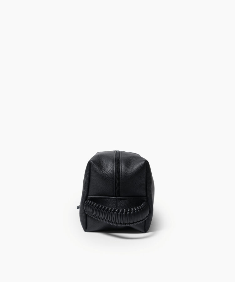 Large Washbag in Black Grained Leather