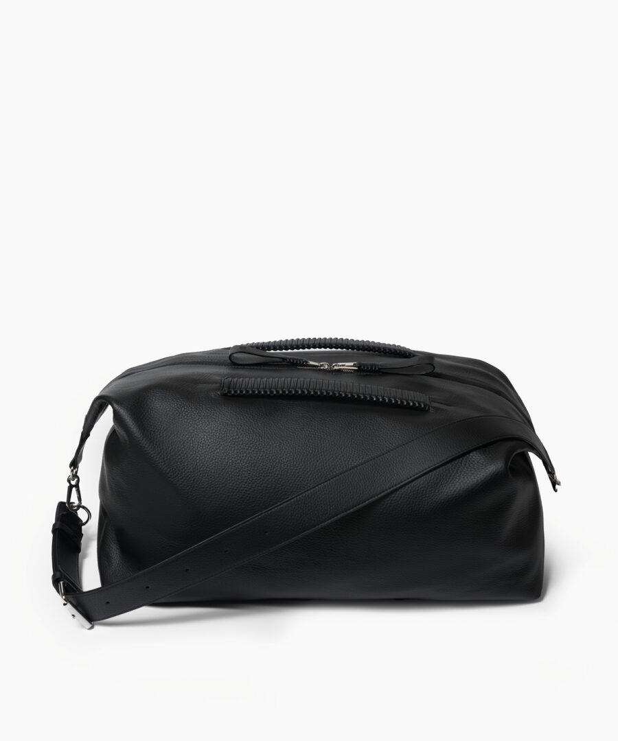 Sac Voyage in Black Grained Leather