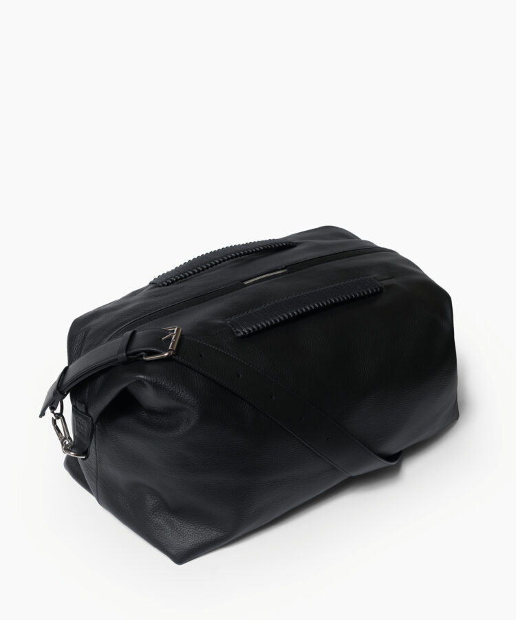 Sac Voyage in Black Grained Leather